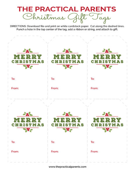 Printable Christmas Tags {Freebie} - The Practical Parents