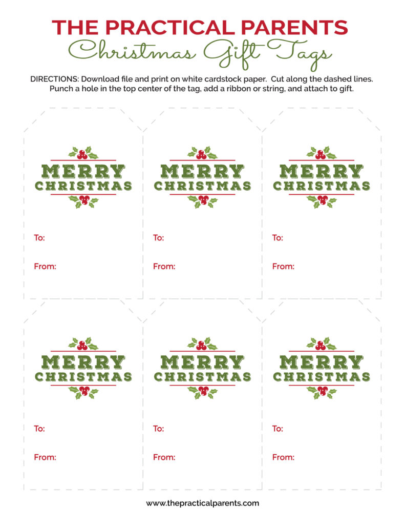 Printable Christmas Tags {Freebie} - The Practical Parents